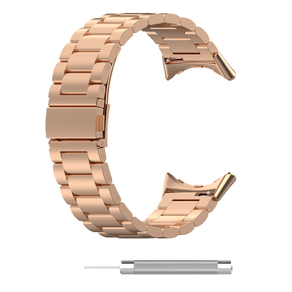 Polished Stainless Steel Three Bead Smartwatch Straps 41Mm 45Mm Long Rose 41Mm Gold 7695001248167