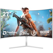 Gawfolk - 27 inch computer screen, 1800R curved gaming monitors 280Hz, FHD 1080p 1ms, Freesync, 98% sRGB, 178 angled view, HDMI2.0, DisplayPort, com