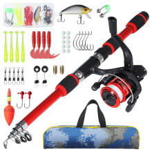 Axrye Kids Fishing Pole with Spinning Reels and Fishing Accessories, Light Weight Telescopic Fishing Rod 180cm with Full Kits Lure Case & Carry Bag f