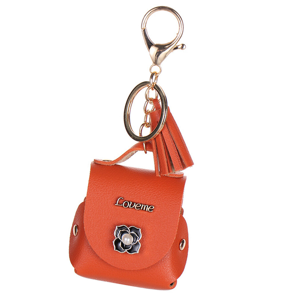 Universal Earphone Storage Case With Keychain Artificial Leather Bag Hanging 1 7695001153911