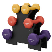 SONGMICS Set of 6 Dumbbells with Storage Stand, Hand Weights with