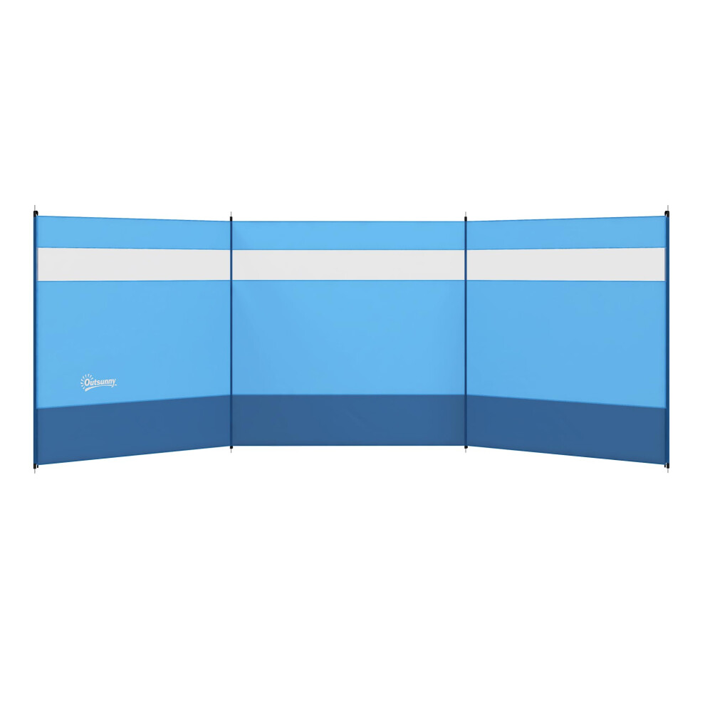 Outsunny Camping Windbreak, 4 Pole Windbreaker Blocker With Clear