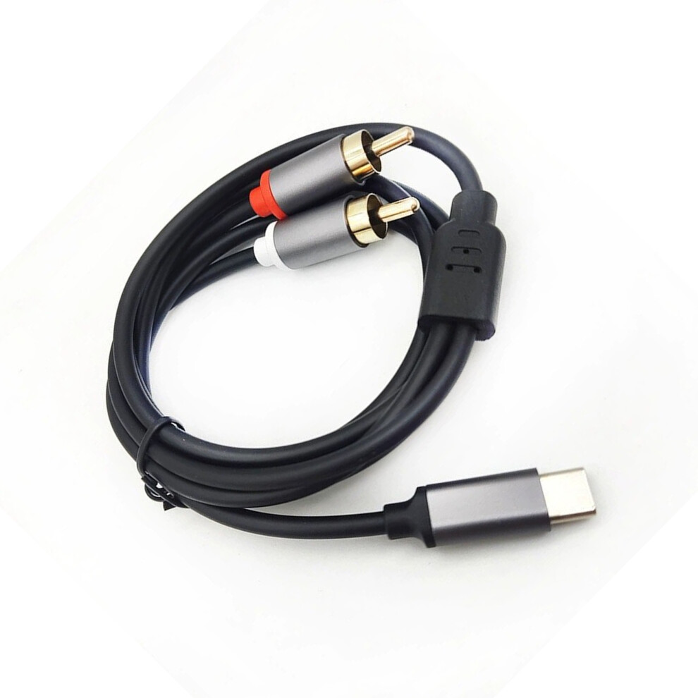 Reinforced Type C To 2Rca Auditory Cable Wear Resistant For Durability 1.5M 7695001211673