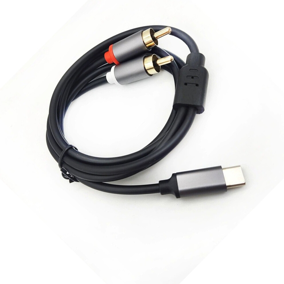 Reinforced Type C To 2Rca Auditory Cable Wear Resistant For Durability 2M 7695001211680