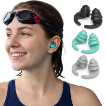 3 Pairs Waterproof Swimming Ear Plugs for Adults Reusable Soft