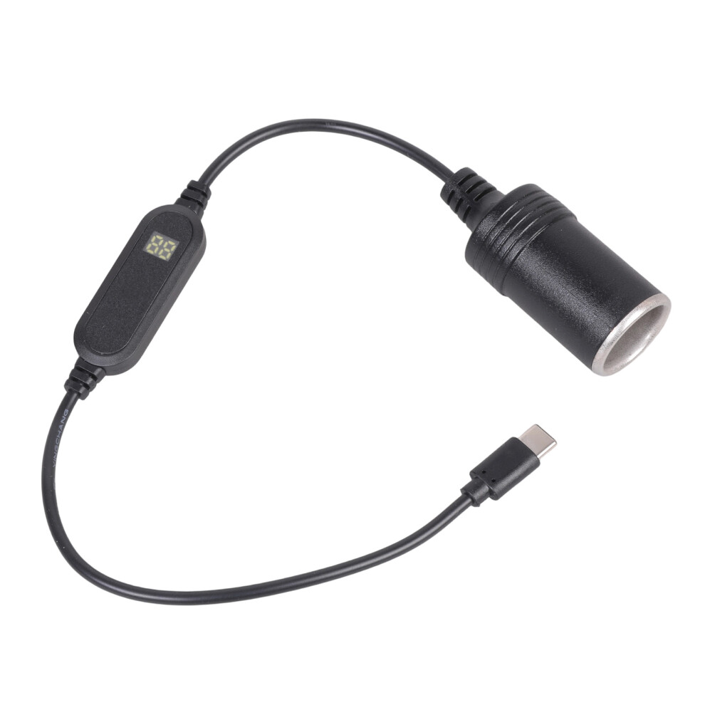 Usb C To 12V Car Cigarettes Lighter Adapters With Voltages Display For Dashcam 7695001163200