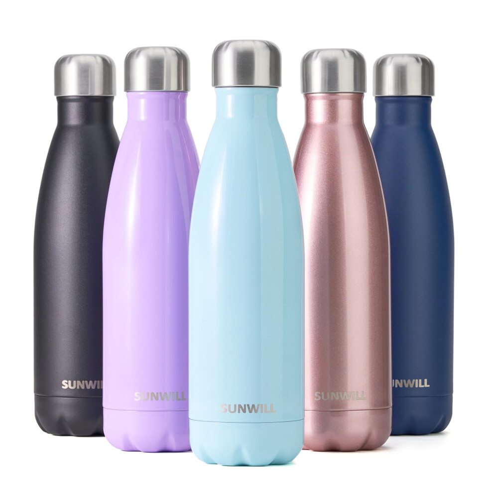 SUNWILL Metal Water Bottle Stainless Steel 500ml, Insulated Reusable-image-OPC-PVYSM9W-NEW