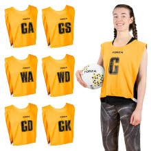 FORZA Pro Netball Bibs [7 Pack] | Full Netball Player Position Bib