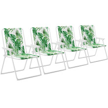 Outsetter Folding Beach Deck Chairs - Pack of 4, Metal Outdoor