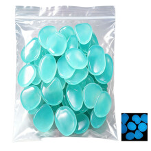 Pack Of 100 Glowing Resin Pebbles For Aquarium Decoration And Party Supplies Light blue
