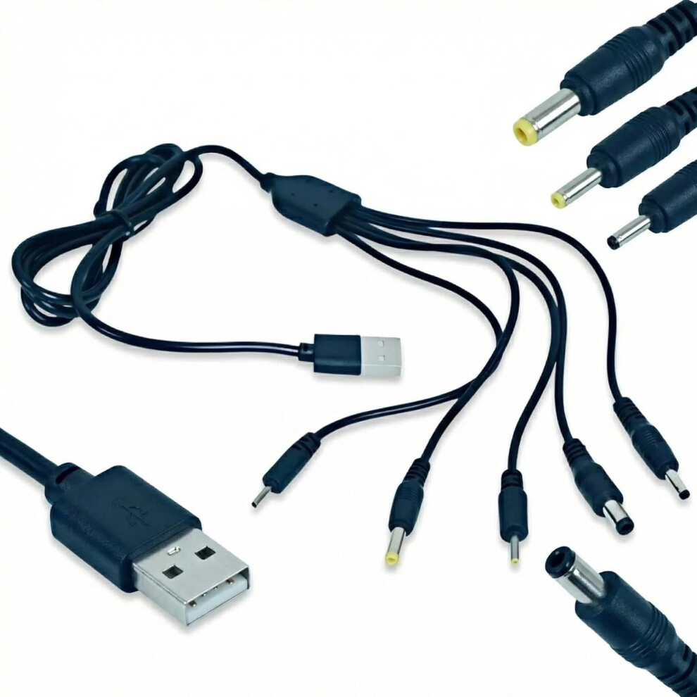 Feiatpogra Usb To Dc Power Cable With Multiple Dc Plug Tips, Universal Dc Charger Lead For Router Led Speaker Fan And Small Devices, Stable Rep Light 5003285310265