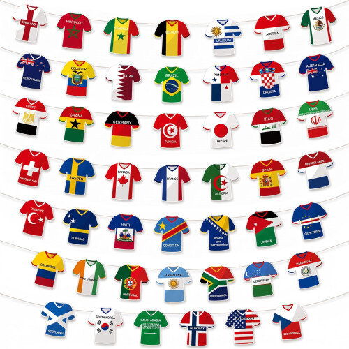 For 2026 World Cup Decorations Banner Jersey Flags, Premium Reusable