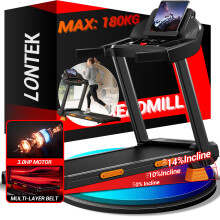 3-in-1 Foldable Treadmill with 14% Incline, Folding Treadmill 12KM/H