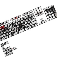 Ancient Style Puddings Keycaps 118Keys Translucent Side for Night Gaming