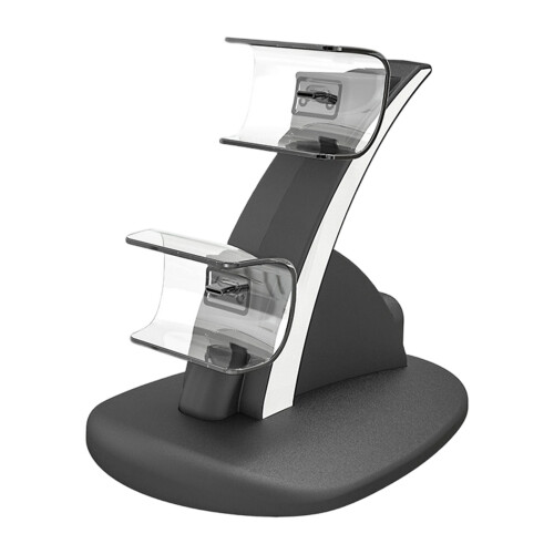 Wireless Charging Base For Two Game Gamepad Controllers Fast Power Delivery Black