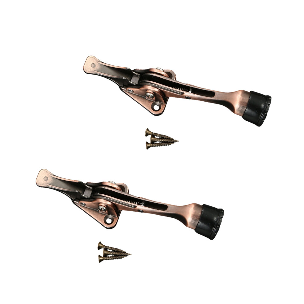 Kickdown Door Stop Zinc Alloy Doorstop Adjustable Door Holder With Rubber Tip Red Bronze 7755000577030