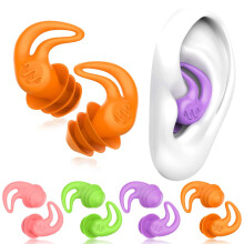 Swimming Ear Plugs for Adults - 4 Pairs Silicone Waterproof Swim