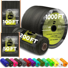 TECEUM Paracord Type III 550 Gun Grey – 305 m – 4mm – Tactical Rope