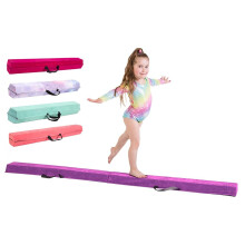 Gymnastics Beam For Kids - Amazing Balance Equipment For Children at Home - Faux Suede, High Density EVA Foam - Sizes 210cm/240cm/270cm - Flash Cards
