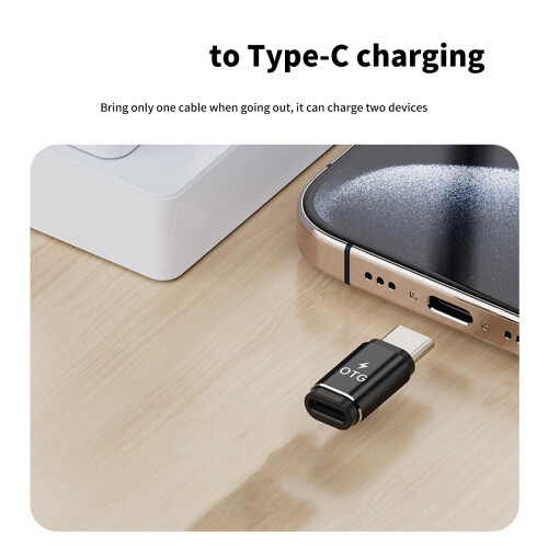 MultiFunction 8Pin to USB C OTG Adapter Support Data Transfer and Charging 1pc 2