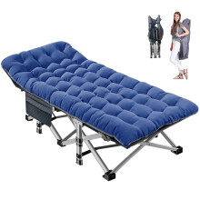 MOPHOTO Camp Bed with Mattress, Portable Fold Up for Outdoor