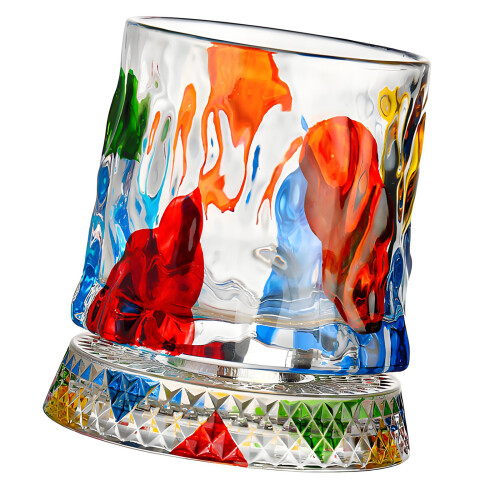 Hand Painted Rotating Whiskeys Glasses Drinkware For Gift And Entertaining Tree Pattern