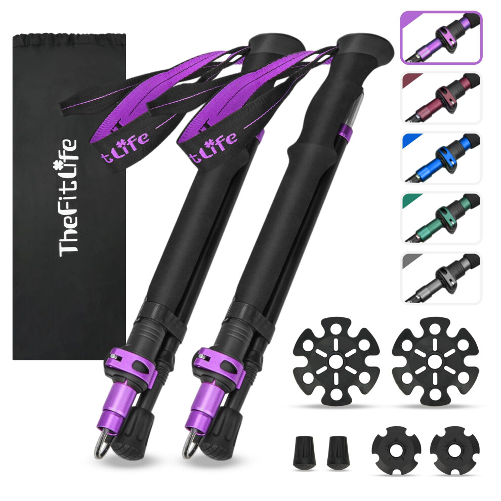 Thefitlife Collapsible Trekking Poles For Hiking – Lightweight