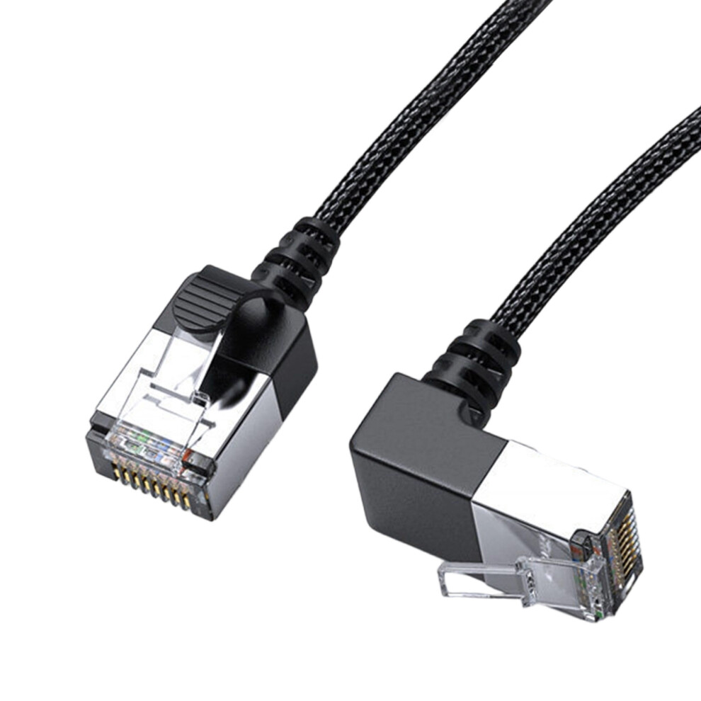Space Saving Cat6 Ethernet Cable Rj45 10Gpbs Transmission Short 1M Downward Bend To St 7695001184632