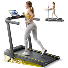 Folding Treadmill with 12% Incline, 6 in 1 Treadmills for