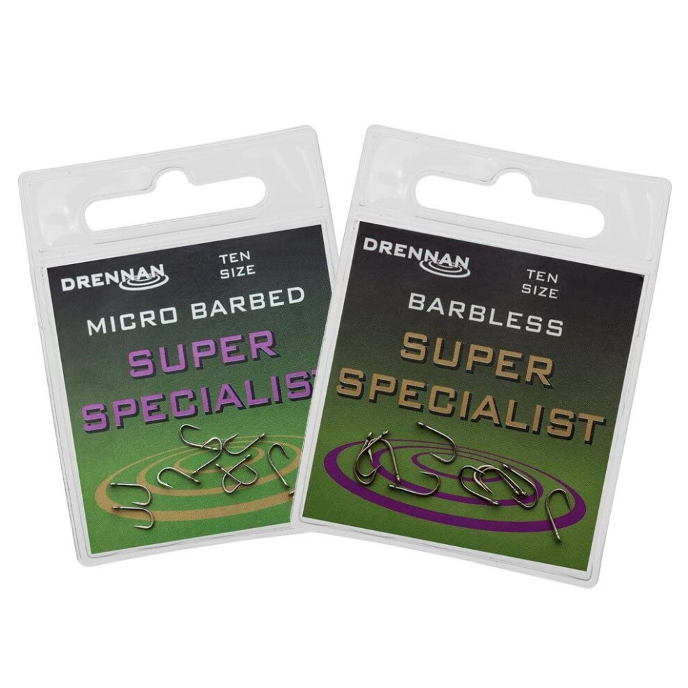 Drennan Super Specialist Barbless Hooks - Size 5003961167992