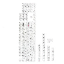 132Keys PC Keycaps Russian Crystal Transparents Backlit for Mechanical Transparent color