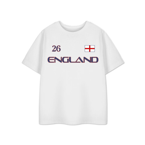 Show Me The Merch England 26 Kids White Graphic Tee | Short Sleeve