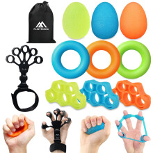 flintronic Grip Strength Trainer, Forearm Strengthener 11-Piece Kit,