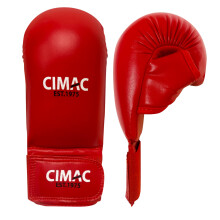CIMAC Competition Karate Mitts with Thumb - Senior, Red - Protects