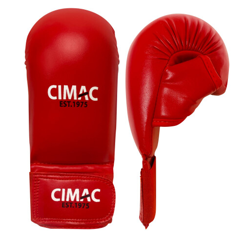 CIMAC Competition Karate Mitts with Thumb - Senior, Red - Protects