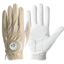 FINGER TEN Golf Gloves Men Left Hand Leather with Ball Marker All