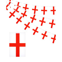 UZEXYO England Bunting St Georges Flag 10m 30pcs, Double Sided Fabric England Flags Bunting for 2026 World Cup, St Georges Day Decorations, Waterproo