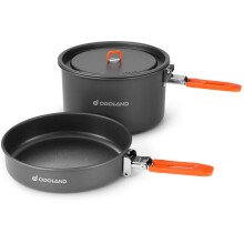 Odoland Camping Cookware Kit, Non-Stick Lightweight Camping Pot and Fry Pan Set with Mesh Bag for Camping, Backpacking, Outdoor Cooking Picnic 1.9L
