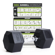PhysKcal Hex Dumbbells 12.5kg Single, Odourless Poly Rubber Encased