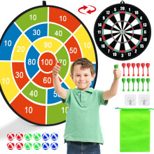 Dart Board for Kids, Boys Toys Double-Sided Dart Board with Sticky