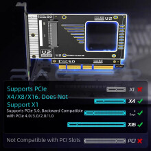 Multi Channel NVMe Adapter Card from PCIExpress 5.0 to U.2 SFF 8639