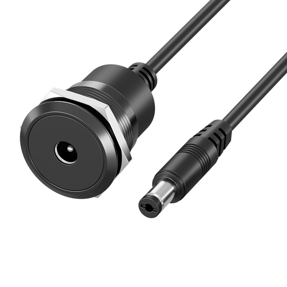 Plugs And Play Dc5.5x2.1mm Female To Male Power Panel Mount Connectors Sleekly Black 50Cm 7695001200080