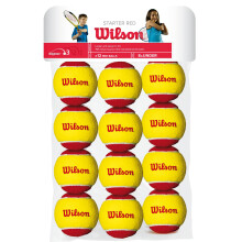 Wilson Kid's Starter Tennis Balls (Pack of 12) - Yellow/Red Tennis