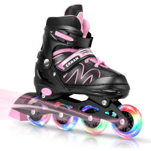 ERNAN Inline Skates,Adjustable Light up Kids Inline Skates, for Boys