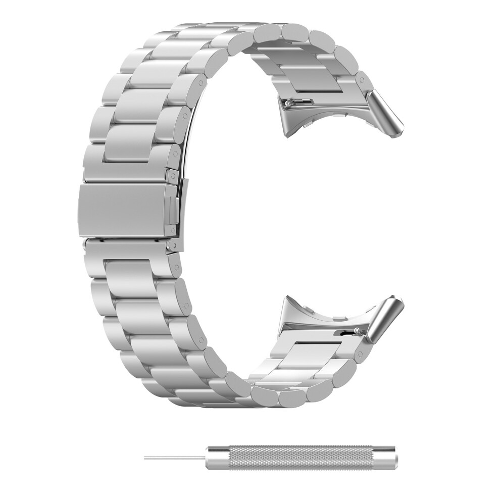 Stainless Steel Three Bead Smartwatch Replacement Band For 41Mm 45Mm 45Mm Silver 7695001248297