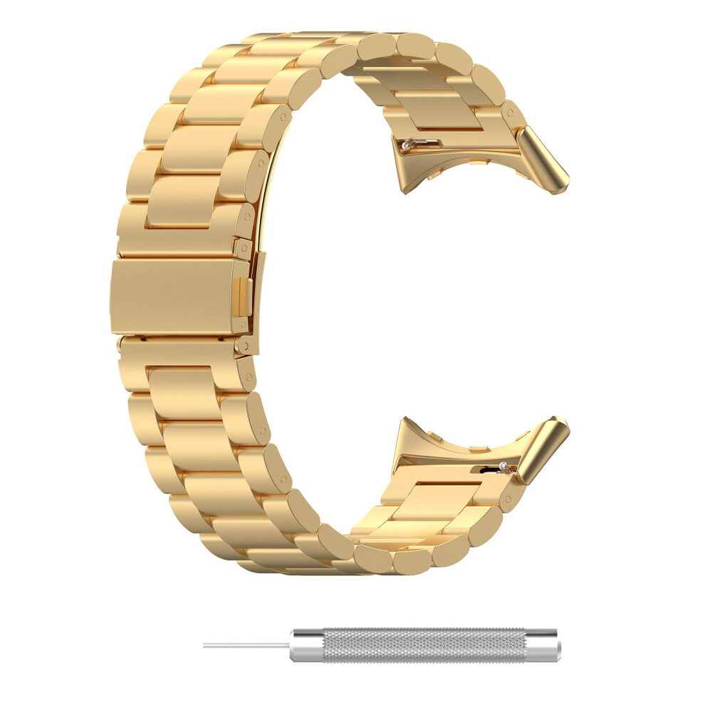 Metal Replacement Watch Band Three Bead Design 41Mm 45Mm Smartwatch Daily Wear 45Mm Gold 7695001248235