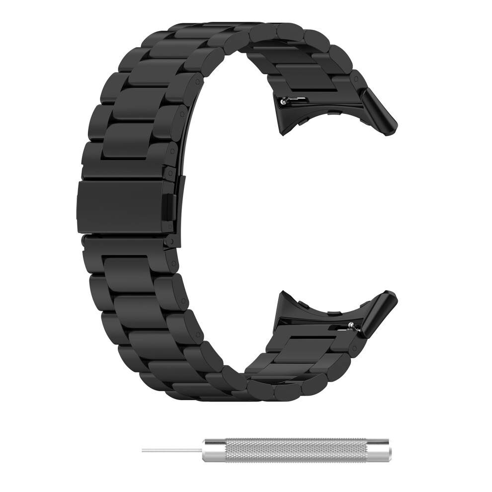 Stylish Metal Three Bead Watch Band 41Mm 45Mm Universal Smartwatch Dress 45Mm Black 7695001248181