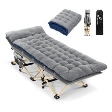 Sportneer Camp Beds for Adults with 1.5" Thick Mattress, Camping Bed