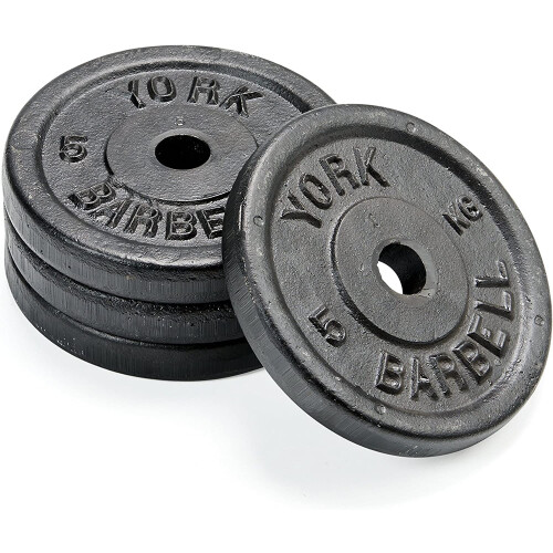 York Fitness York 4x 5kg Black Cast Iron 1Inch