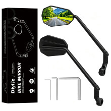 Long Bike Mirror, [HD Large Wide Angle] [1 Pair] Diyife Bicycle Rearview Mirrors, 360Rotatable Cycle Mirrors for Bike Handlebars 22-25.5mm, Shockpro